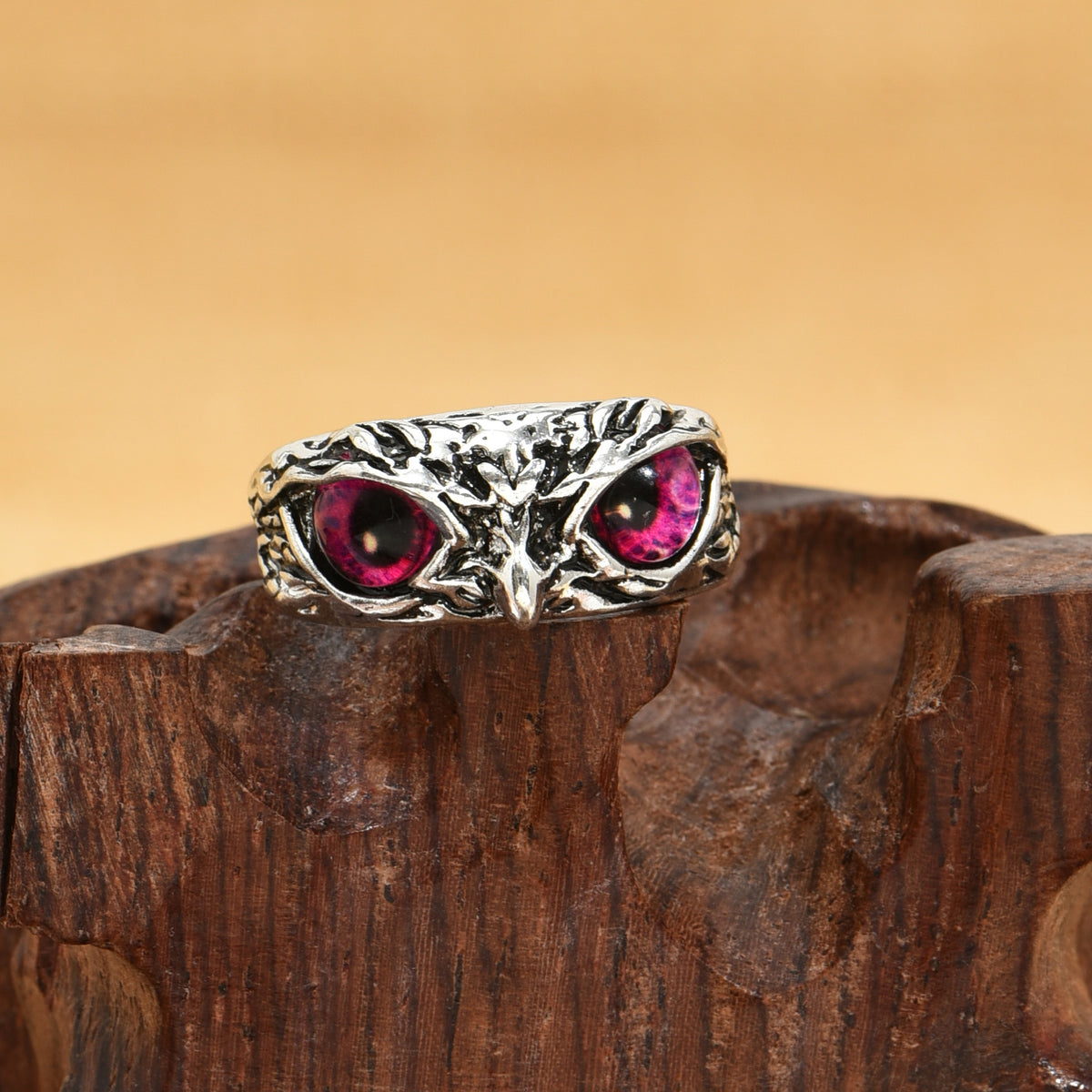Multicolor Evil Eye Owl Adjustable Ring Antique Silver Gothic Punk Unisex Animal Finger Ring Women Men Fashion Jewelry Gift