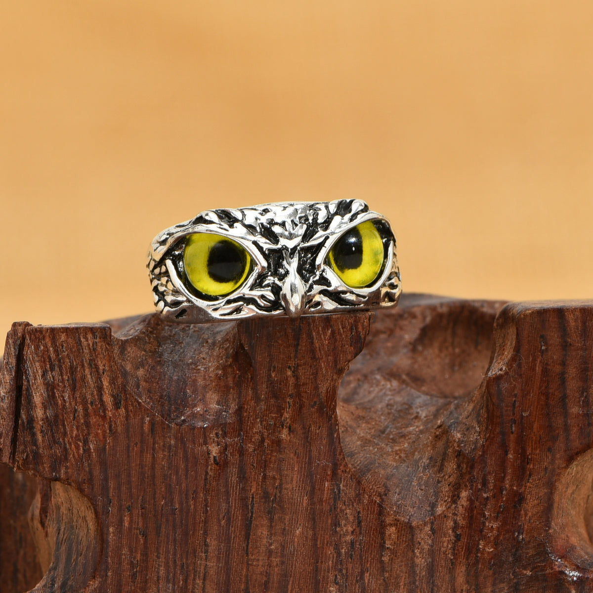Multicolor Evil Eye Owl Adjustable Ring Antique Silver Gothic Punk Unisex Animal Finger Ring Women Men Fashion Jewelry Gift