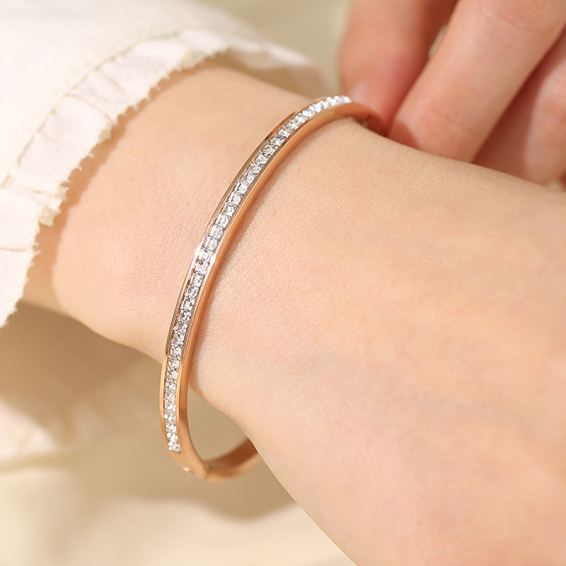 Zircon Bracelet For Women Stainless Steel Jewellery