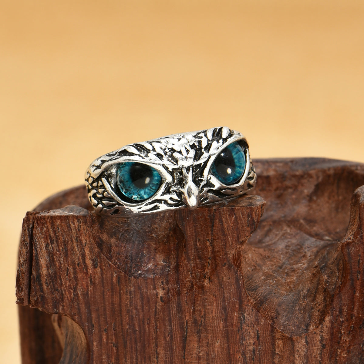 Multicolor Evil Eye Owl Adjustable Ring Antique Silver Gothic Punk Unisex Animal Finger Ring Women Men Fashion Jewelry Gift