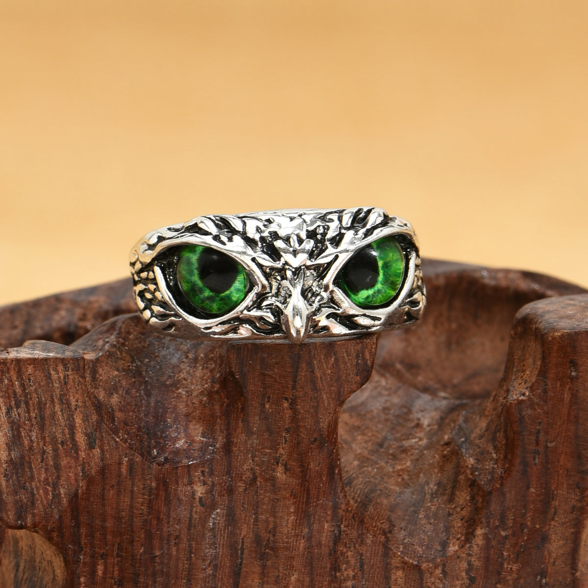 Multicolor Evil Eye Owl Adjustable Ring Antique Silver Gothic Punk Unisex Animal Finger Ring Women Men Fashion Jewelry Gift