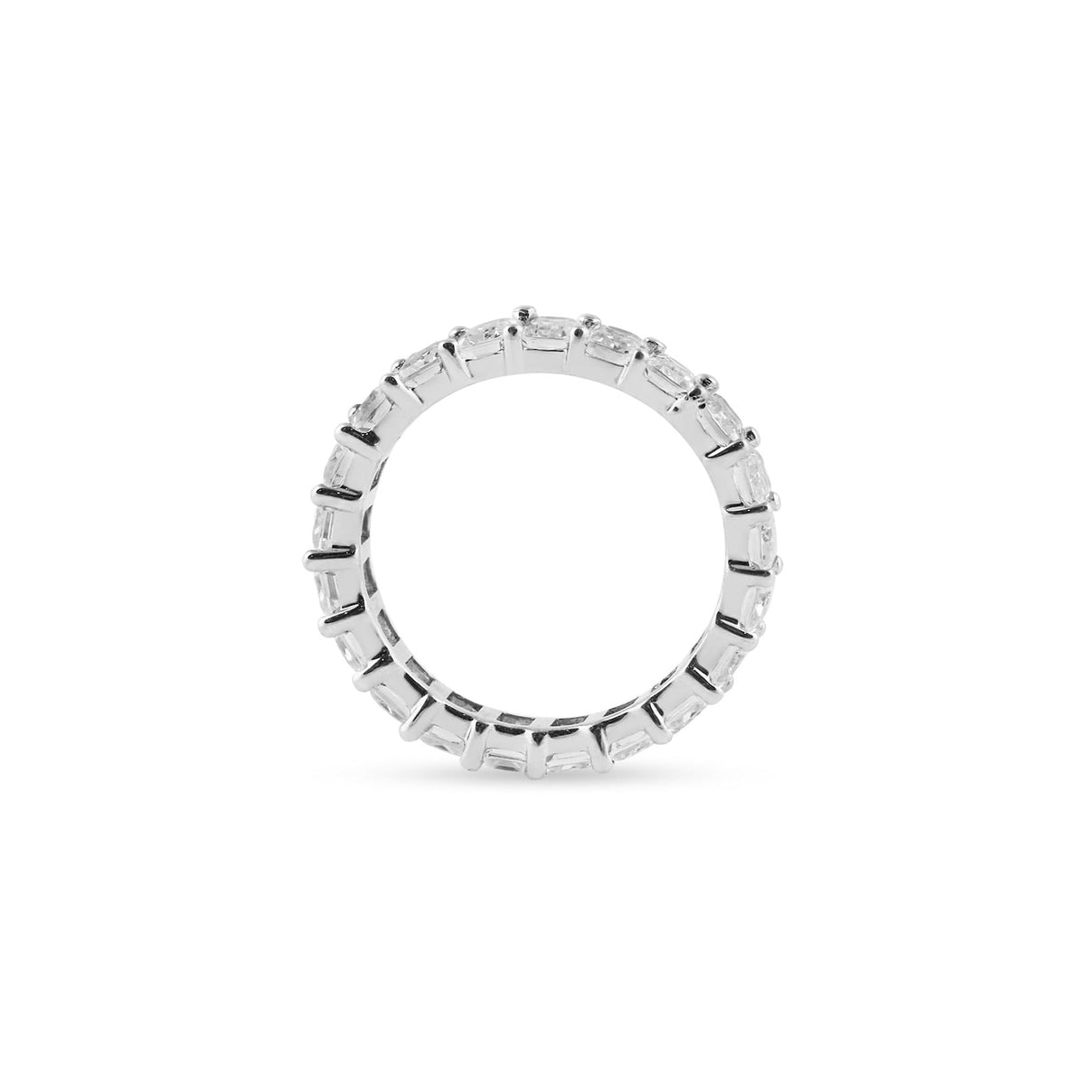 Emerald Cut Eternity Band in 925 Sterling Silver, CZ Full Eternity Ring, Custom Made in All Ring Sizes, Perfect Gift for Her