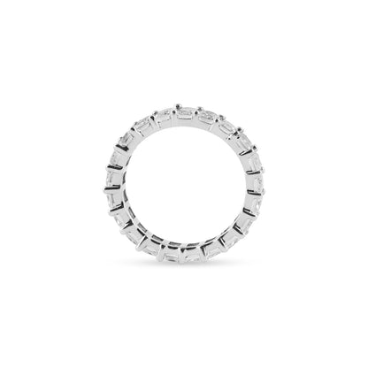 Emerald Cut Eternity Band in 925 Sterling Silver, CZ Full Eternity Ring, Custom Made in All Ring Sizes, Perfect Gift for Her