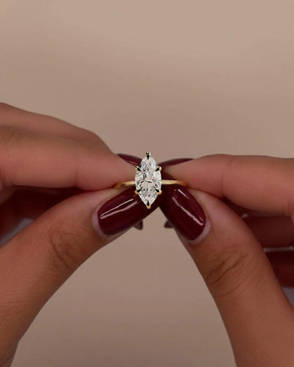 Marquise Ring CZ Stone Silver 925