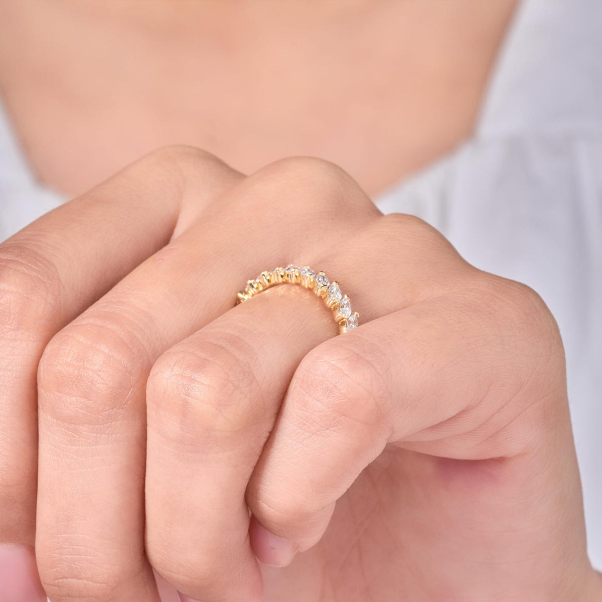 Marquise Full Eternity Ring Rose Gold