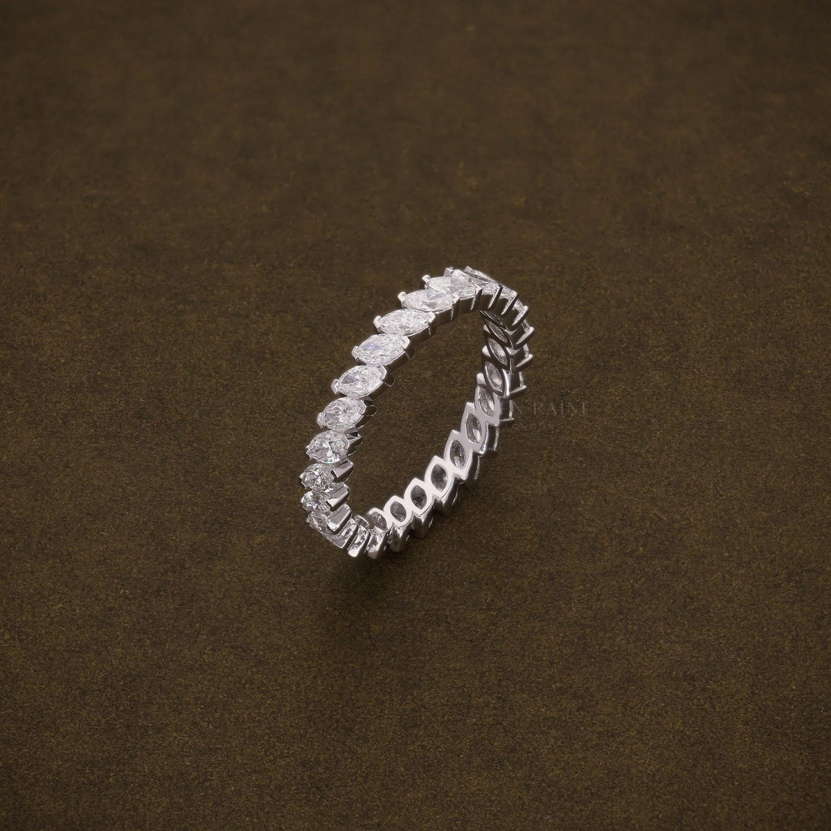 Marquise Full Eternity Band Ring - White