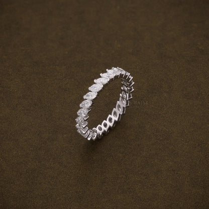 Marquise Full Eternity Band Ring - White
