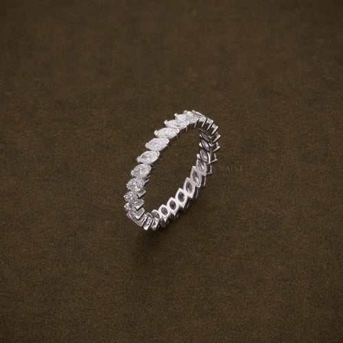Marquise Full Eternity Band Ring - White