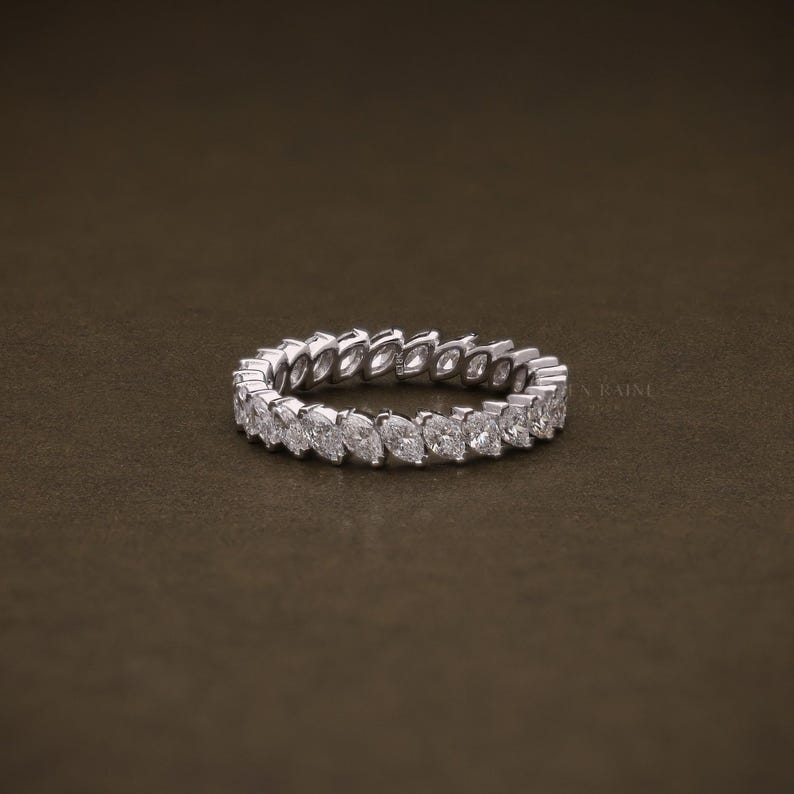 Marquise Full Eternity Band Ring - White