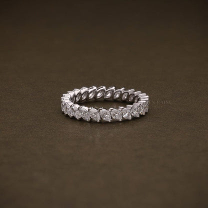 Marquise Full Eternity Band Ring - White