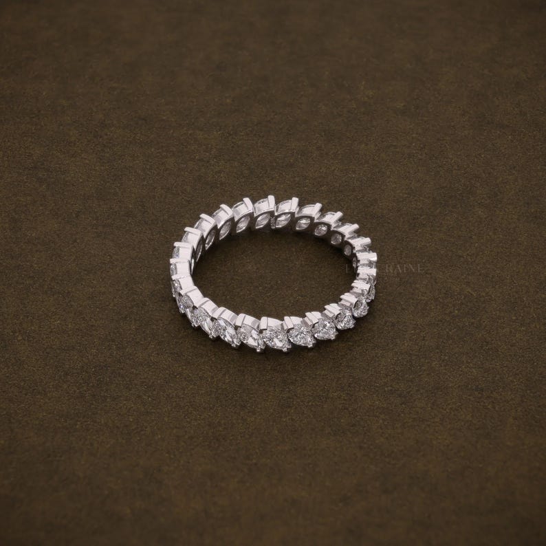 Marquise Full Eternity Band Ring - White