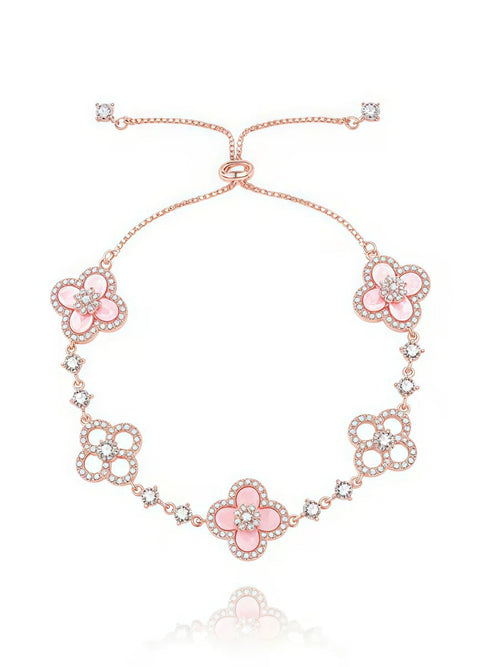 Pink Diamond Clover Lucky Bracelet