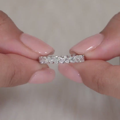 Marquise Full Eternity Band Ring - White